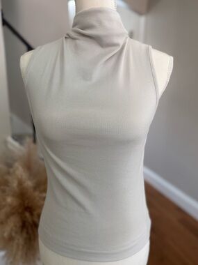 Michael Stars Sleeveless Ribbed Mock Turtleneck